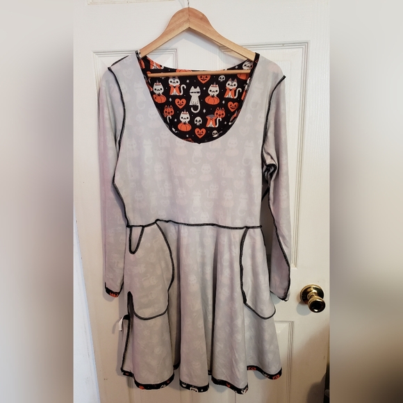 Blackmilk Meowlloween Long Sleeve Toastie Dress - Picture 4 of 8